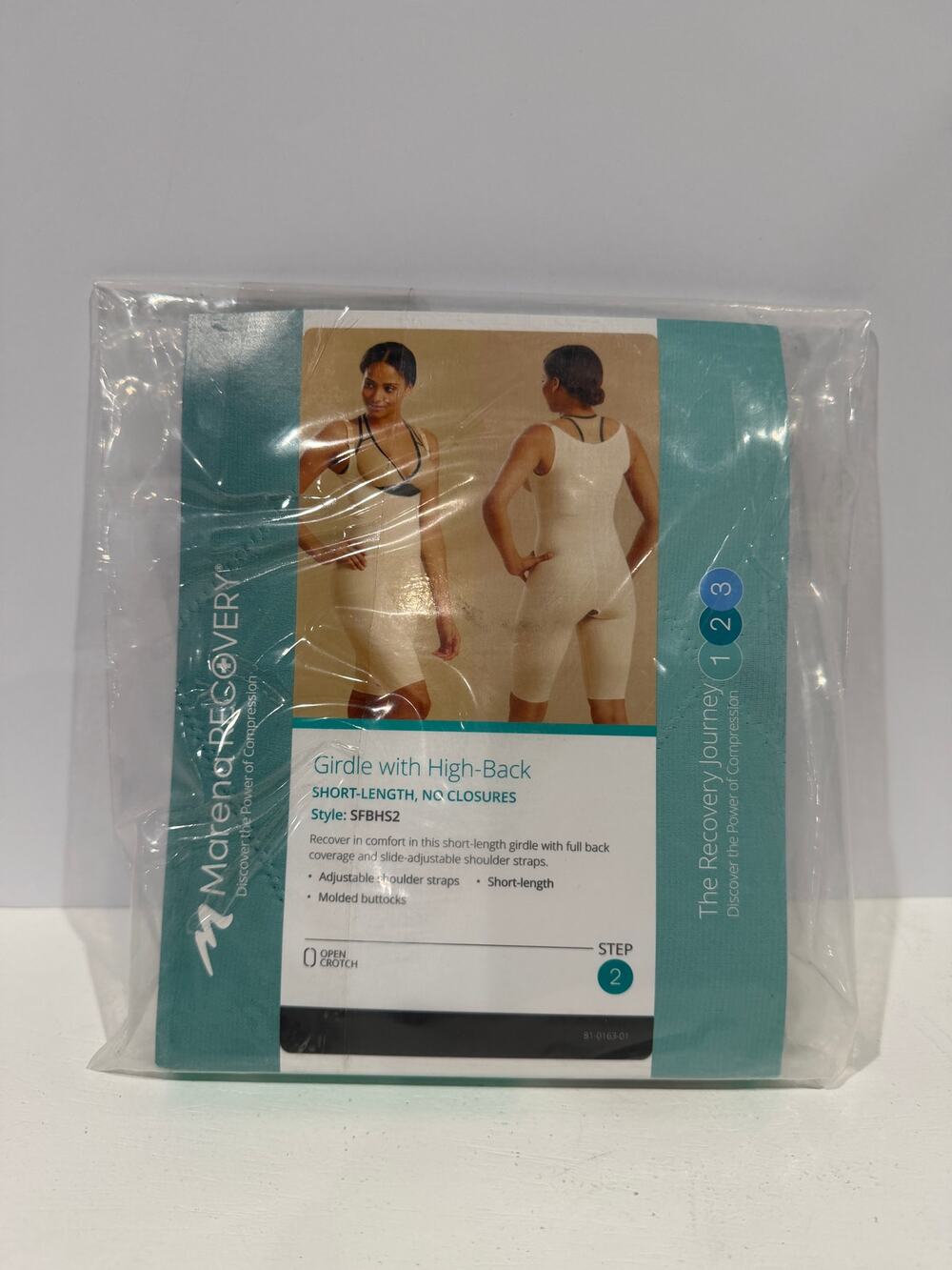 Marena Step 2 Girdle with High Back Short Length No Closures SFBHS2 LARGE Black